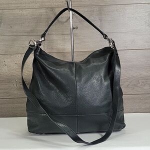 B.Makowsky Black Leather Shoulder Bag